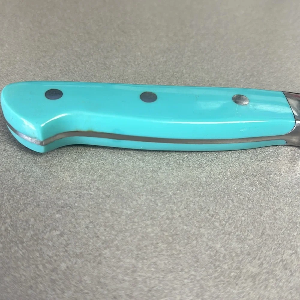 Pioneer Woman 8 in knife with Turquoise handle in good used condition